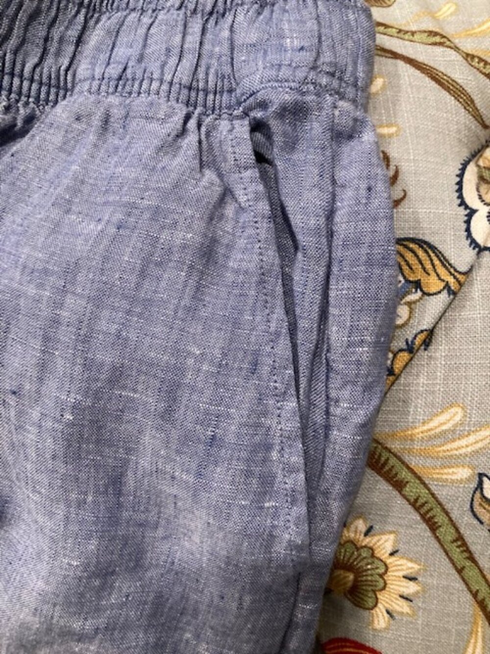 Tahari 100% Linen Denim Blue Pants